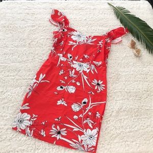 Gorgeous bright red floral mini dress ❤️😍